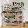 Angel Sar 5-Tier Double Row Metal Display Shelf, Chrome Plated Adjustable Storage Rack 58"x14"x71" with Leveling Feet, Freestanding Organizer - 3 of 4