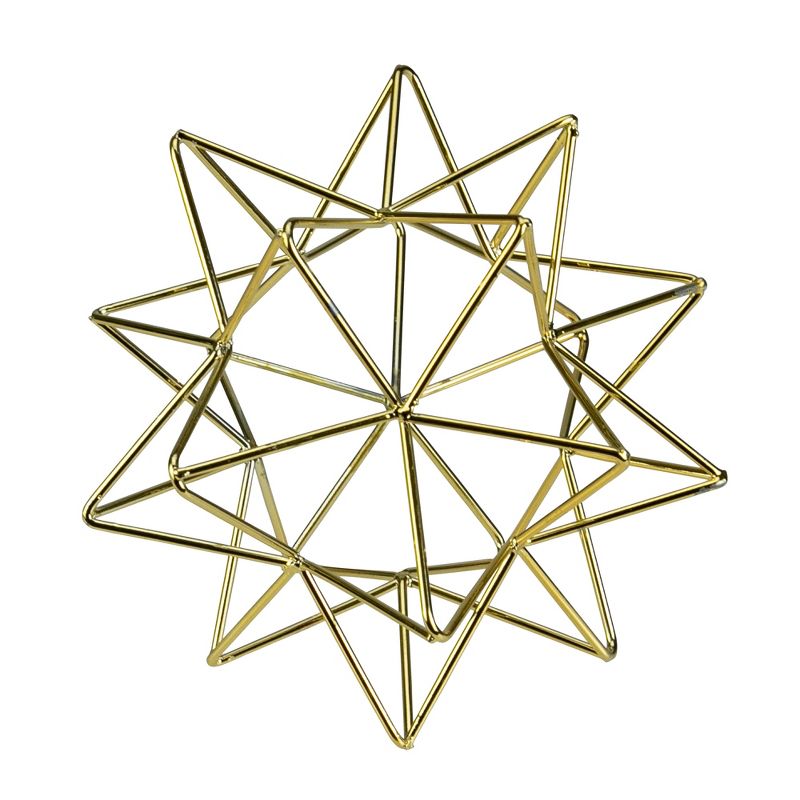 Northlight 5" Gold Metal 3D Star Christmas Tabletop Decoration, 3 of 5