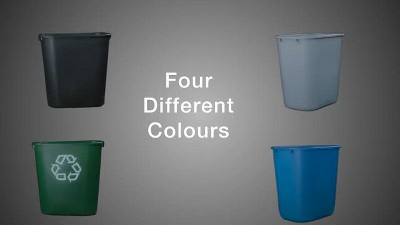 Rubbermaid Bisque Plastic Kitchen Wastebasket, 5.25 Gallon