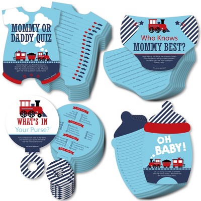 Big Dot Of Happiness Railroad Party Crossing 4 Steam Train Baby Shower Games 10 Cards Each Gamerific Bundle Target