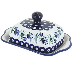 Blue Rose Polish Pottery 858 Zaklady Square Butter Dish - 1 of 1