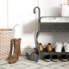 Kumasinova 46" Industrial Shoe Rack Bench with Fabric Cushion,Rustic Entryway Bench with Metal Frame,Multi-Purpose Storage Bench for Small Spaces - 4 of 4