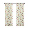 Set of 2 Anastasia Watercolor Lillies Floral Sheer Voile Rod Pocket Window Curtain Panels - Kate Aurora - 2 of 4