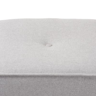 Corinne Light Gray Tufted Fabric Upholstered Ottoman