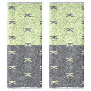 REGALWOVEN Letter Patterns Cotton Soft Absorbent Bathroom Hand Towel 14 x 30 Inch - 1 of 4