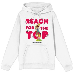 Chutes & Ladders Reach For The Top Adult White Long Sleeve Hooded Sweatshirt - 1 of 3