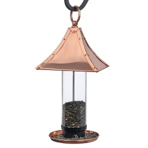 Palazzo Polished Copper Bird Feeder - Good Directions: No Assembly, Non-Toxic, 1.3 lb Seed Capacity - 1 of 3