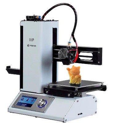 Monoprice Select Mini 3D Printer v2 - White With Heated (120 x 120 x 120 mm) Build Plate, Fully Assembled + Free Sample PLA Filament, MicroSD Card