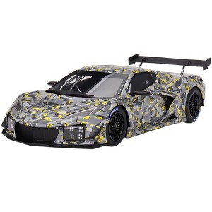 Chevrolet Corvette Z06 GT3.R Gray and Yellow Graphics "Sebring Test Car" (2022) 1/18 Model Car by Top Speed - 1 of 4