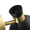 Globe Electric 1-Light Matte Brass Plug-In or Hardwire Wall Sconce with Black Metal Shade - image 2 of 4