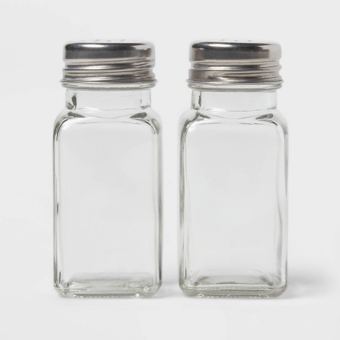 JoyJolt Revere Glass Salt and Pepper Shaker, 2 oz Set