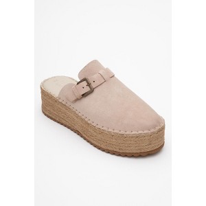 Novas - Beige Suede Leather Platform Espadrille Mule (Women) | Forever & Always Shoes - 1 of 4
