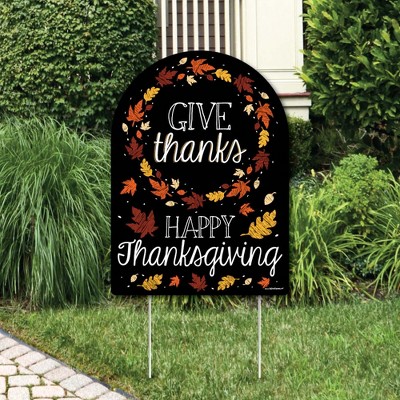 Big Dot of Happiness Give Thanks - Party Decorations - Thanksgiving Party Welcome Yard Sign