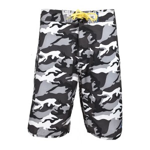 Banana Boat UPF50+ Men's Camouflage Swim Boardshorts Quick Dry Stretch | Black or Army Green - 1 of 3