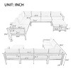 Outdoor U-Shaped Sectional Sofa for Garden, 6-Seat Sofa Set with Corner Sofa, Sofa with Aluminum Frame and Polyspun Cushions–Cuddlewood - 4 of 4