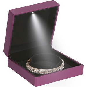 Luxury LED Light Jewelry Bangle Box Storage Case Organizer Holder for Wedding, Engagement, Proposal - 1 of 4