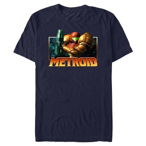 Mens Nintendo Samus Metallic Frame Badge T Shirt - 1 of 4