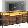 63" Fabric Dresser with 10 Drawers, TV Stand, Built-in USB Ports & LED Lights, Multi-Functional Storage for 75" TVs - 2 of 4