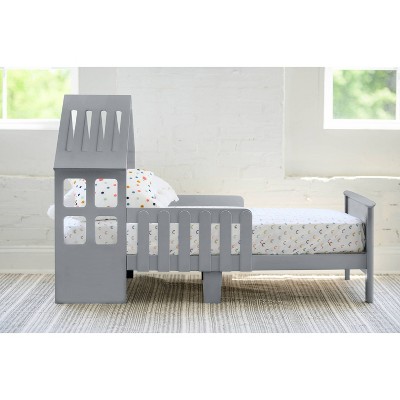 Silver Pine House-Shaped Toddler Bed with Guard Rails