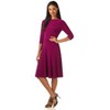 REKUCCI Women's Flippy Fit and Flare Dress with 3/4 Sleeves – Stylish Knee-Length Everyday Dress - 2 of 4