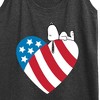 Women's - Peanuts - Snoopy On Flag Heart Graphic Racerback Tank - 2 of 4