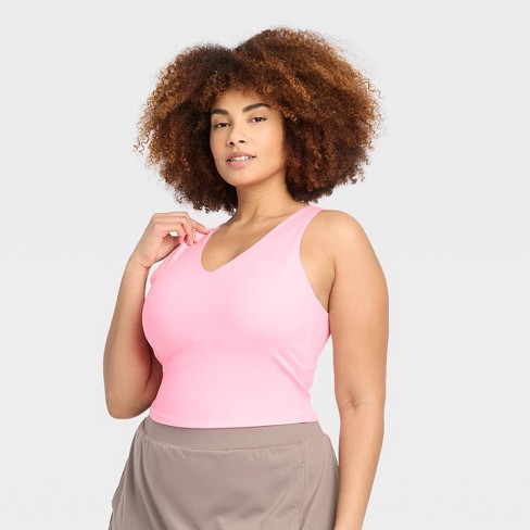 Women's Flex Light Support V-neck Crop Sports Bra - All In Motion™ Pink 2x  : Target