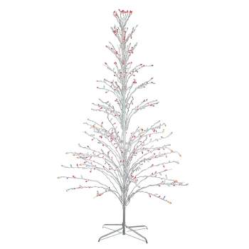 Northlight 6' Prelit Artificial Christmas Tree White Lighted Cascade Twig Outdoor Decoration - Multi-Color Lights