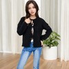 Anna-Kaci Women's Tie Front Knit Cardigan with Long Sleeves and Open Front Design - 2 of 4