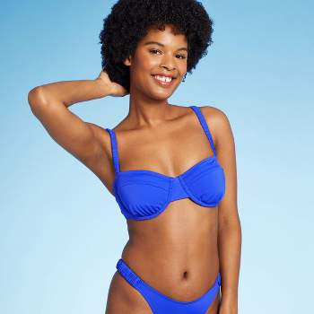 Swimsuits For All Women's Plus Size Crisscross Cup Sized Wrap Underwire Bikini  Top - 20 G/h, Blue : Target