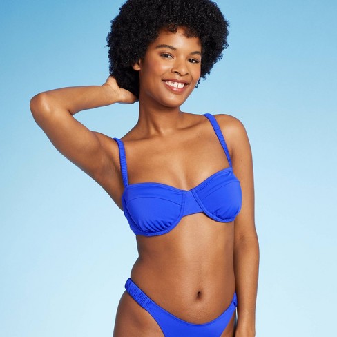 Women's Strap Underwire Bikini Top - Wild Fable™ Blue XXS