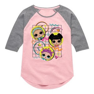 Girls' - LOL Surprise! - Retro Style Shirt Tail Raglan Graphic T-shirt - 1 of 2