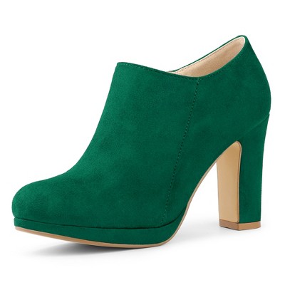 Allegra K Women's Platform Round Toe Chunky Heel Ankle Booties