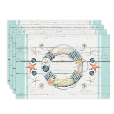 Laural Home Coastal Reef Set of 4 13" x 19" Placemats