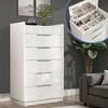 AMERLIFE Modern High Gloss Dressers with Storage Drawers, Elegant Bedroom Storage Organizer - 4 of 4