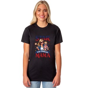 4th of July Women's T-Shirt Star Spangled Mama Patriotic Sparkler - 1 of 4