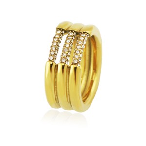 Slate by Rebl Crystal Ring  18K Gold Plated Stainless Steel - 1 of 1