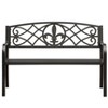 Outdoor Garden Patio Steel Park Bench Lawn Decor with Cast Iron Unique Design Back, Black Seating Bench for Yard, Patio, Garden, Balcony, and Deck - 2 of 4