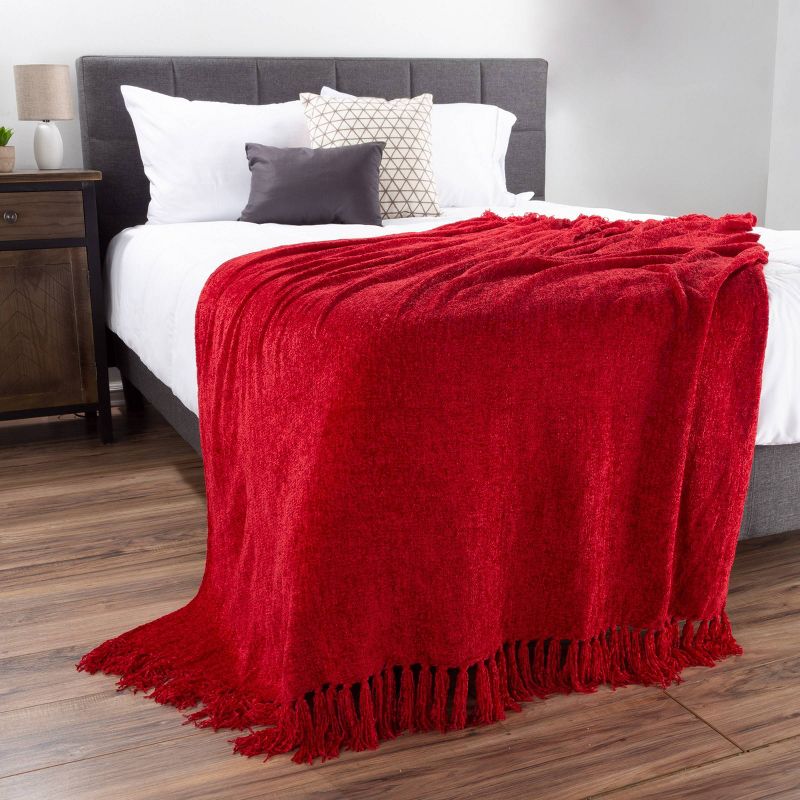 60"x70" Oversized Lightweight Chenille Throw Blanket - Yorkshire Home, 3 of 4