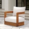 Lyngins Acacia Wood Outdoor Club Chair, Curvaceous Tub Design Outdoor Accent Chair with Water-Resistant Cushions, Patio Accent Chair Set for Garden - 2 of 4