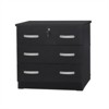 Better Home Products Cindy Wooden 3 Drawer Chest Bedroom Dresser in Black - 2 of 4