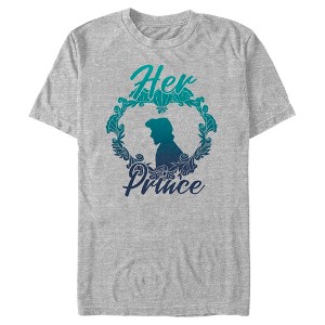 Men's The Little Mermaid Eric Her Prince Silhouette  T-Shirt - Athletic Heather - Large - 1 of 4