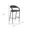 HomeRoots 30" Black Faux Leather and Iron Low Back Bar Height Bar Chair - 3 of 4