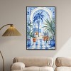 Art Remedy Blue and White Palms Tropical Bathroom Wall Art Framed - 2 of 4