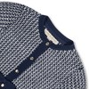 Hope & Henry Girls' Organic Fancy Tweed Stitch Cardigan Sweater with Bow, Kids - 2 of 4