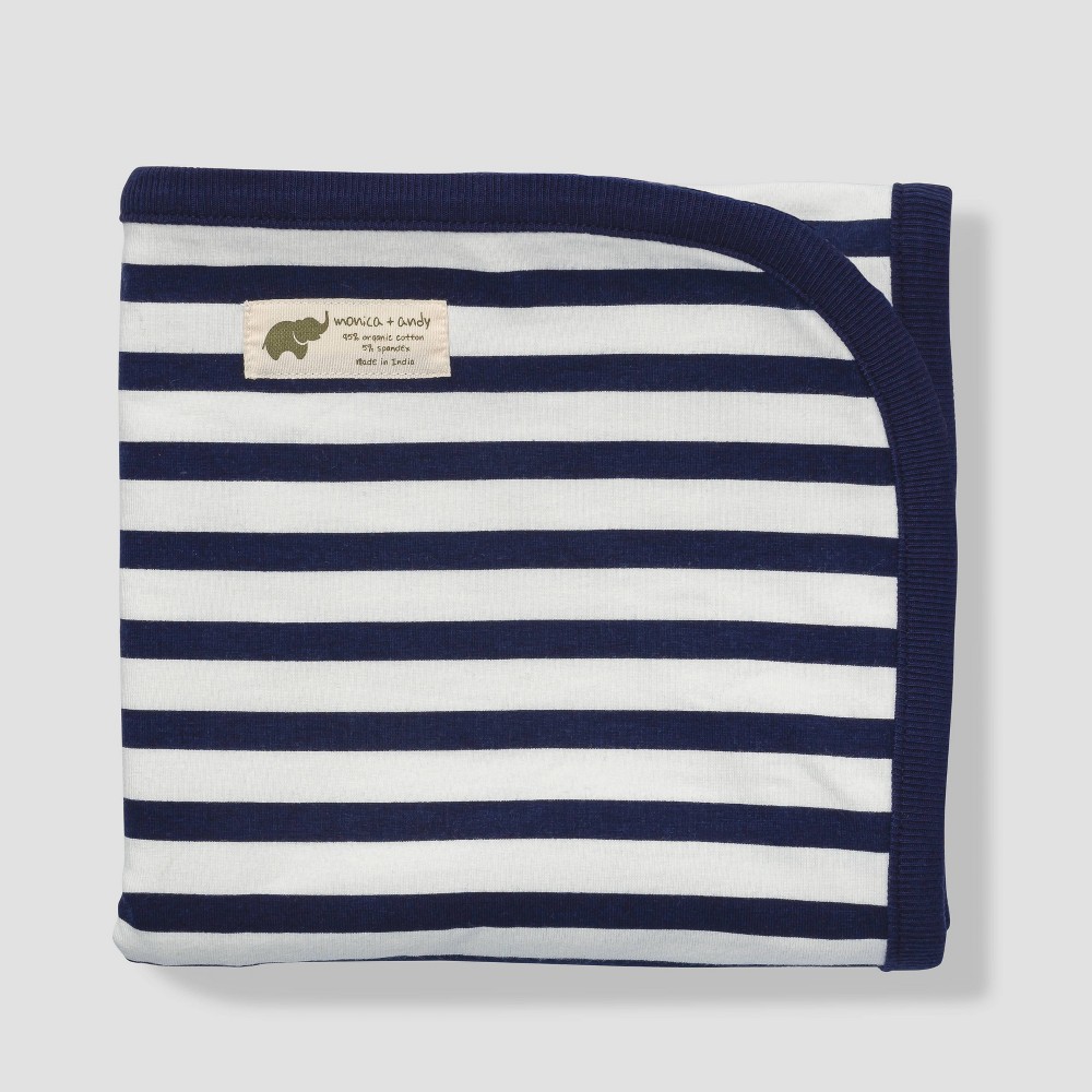 Photos - Children's Bed Linen Layette by Monica + Andy Coming Home Blanket - Navy Stripes