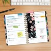 HARDCOVER 2026 Planner, 5.5"x8": 14 Months (Nov 2025-Dec 2026), Daily/Weekly/Monthly,  Bookmark, Pocket Folder w Sticky Notes (Black Floral Pink) - 3 of 4