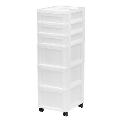 IRIS 6-Drawer Scrapbook Storage Cart 3 Pack White 