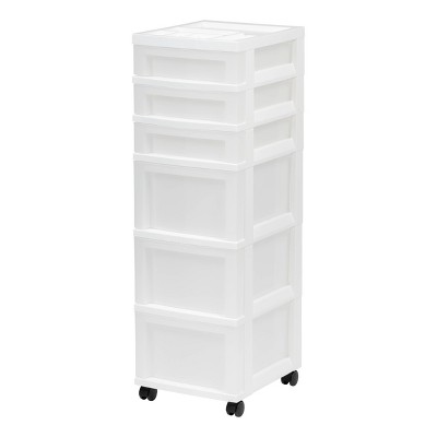 IRIS 6-Drawer Scrapbook Cart with Organizer Top, White : : Home