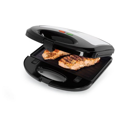 Salton SM1543 3 In 1 Non Stick Grill Sandwich & Waffle Maker With Cool Touch Handles And Interchangeable Plates, Stainless Steel