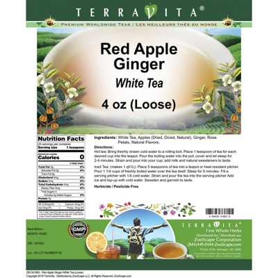 TerraVita Red Apple Ginger White Tea (Loose) (4 oz, ZIN: 541663, 3-Pack ...